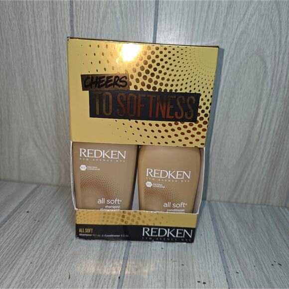 Redken All Soft Haircare Duo in Gold Cheers To Softness Shampoo & Conditioner - Picture 1 of 4